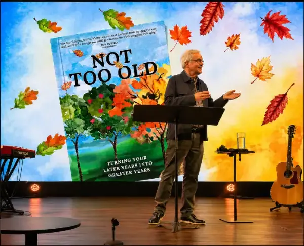 Dave Faust speaking at the Not Too Old conference